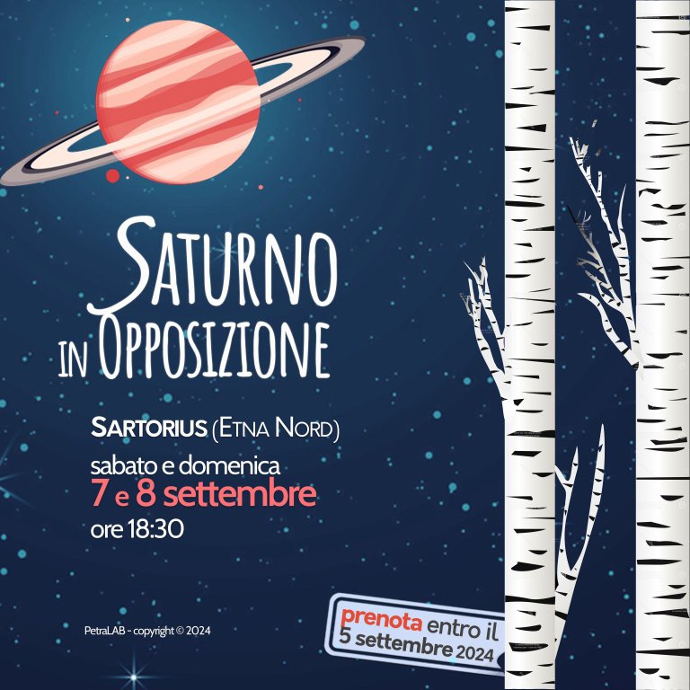 Saturno in Opposizione (Sartorius, Etna Nord) | sabato 7 e domenica 8 settembre 2024